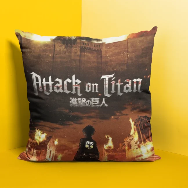 Anime Attack On The Titan Printed Cushion Size 12 By 12 With Filler