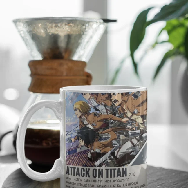 White Mug 330 Ml Anime Attack On The Titan Printed Mug