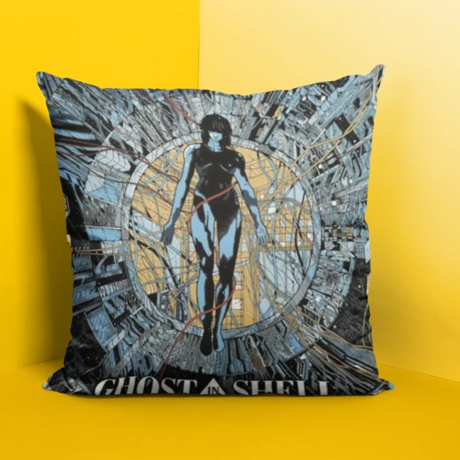Anime Ghost In The Shell Printed Cushion Size 12 By 12 With Filler