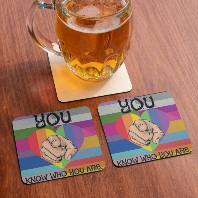 Therareparrot Lgbtq Printed Premium Tea Coaster Set Of 2