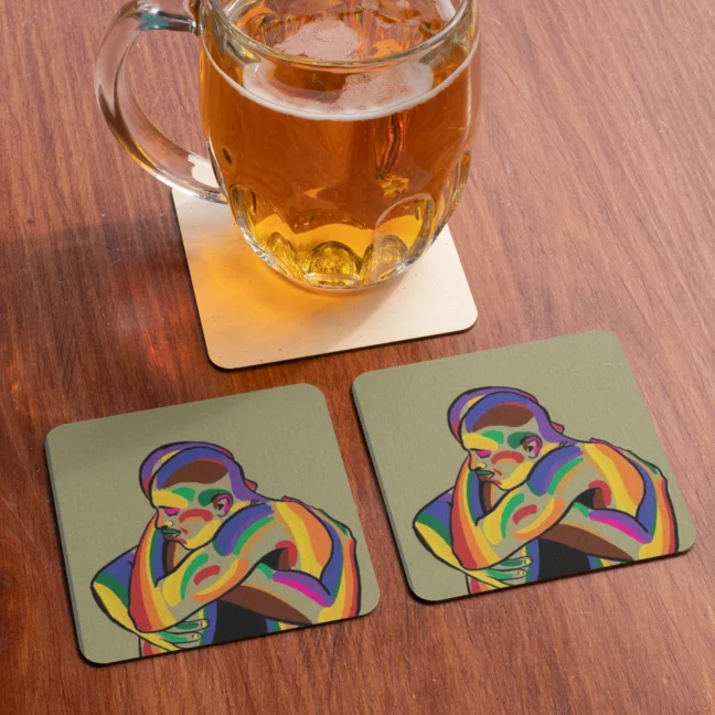 Therareparrot Lgbtq All Are Equal Printed Premium Tea Coaster Set Of 2