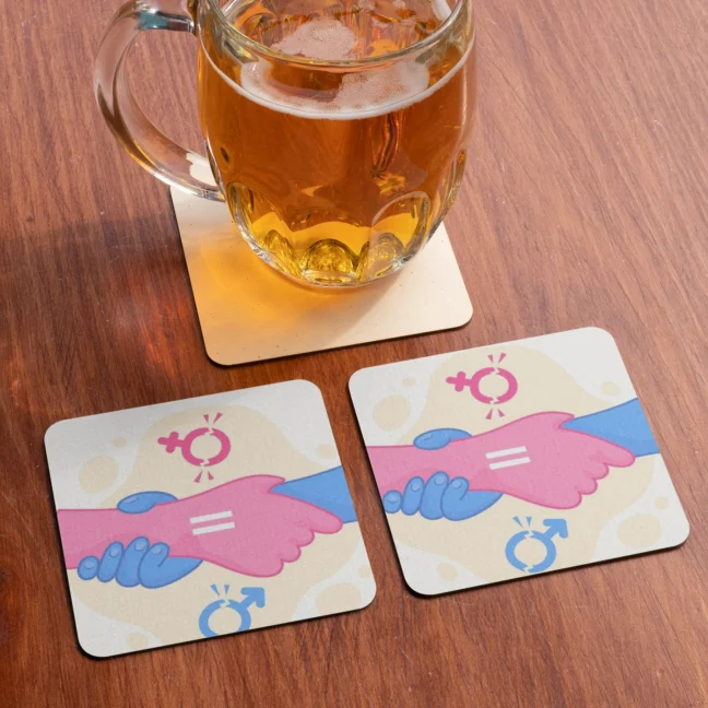 Therareparrot Lgbtq We Are Equal Printed Premium Tea Coaster Set Of 2