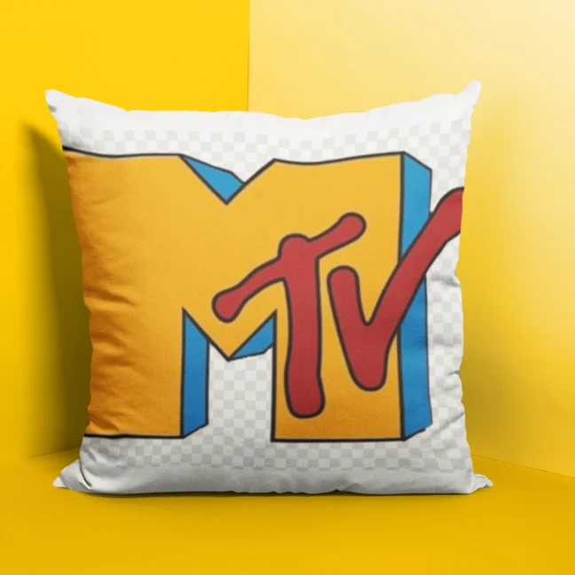 90 Kids Nostalgia Mtv Printed Cushion Size 12 By 12 With Filler