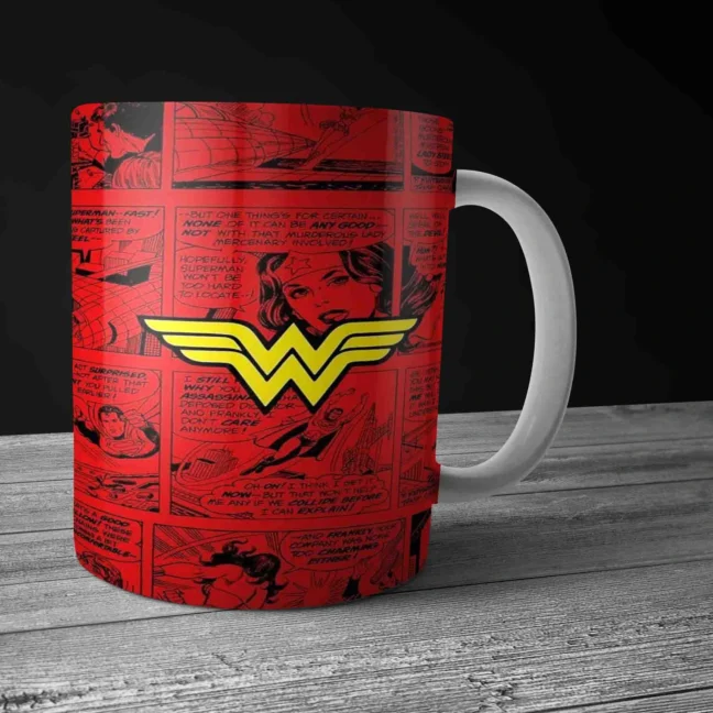 Therareparrot Wonder Woman Printed White Mug
