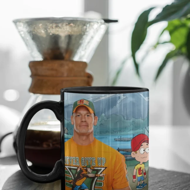 Therareparrot Wwe Johncena Printed Black Mug