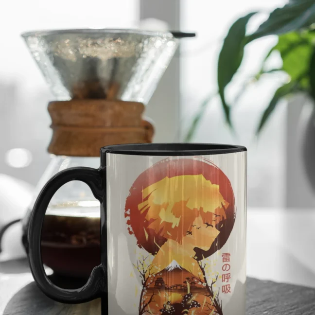 Anime Breath Of Thunder Black Mug