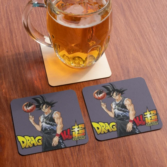 Anime Dragon Ballz Premium Tea Coaster Set Of 2