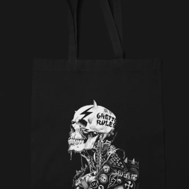 Clubofthefreaks Black Ghettorules Tote Bag
