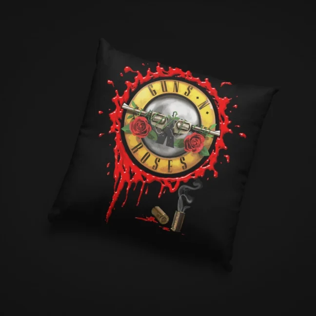 Clubofthefreaks Black Gunsnroses PillowThrow Pillow|Cushion With Filler