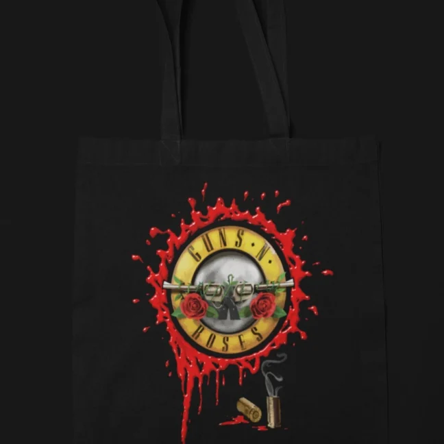 The Rare Parrot black_gunsnroses_tote - canvas_tote_bag