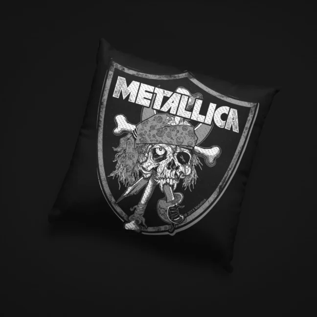 Clubofthefreaks Black Metallica SkullThrow Pillow|Cushion With Filler
