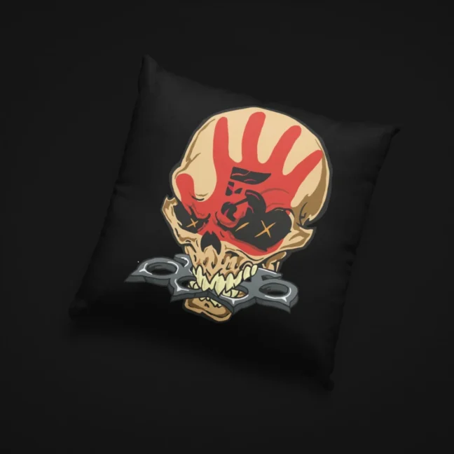 Clubofthefreaks Black Skull Brassknuckles DecorativeThrow Pillow|Cushion With Filler
