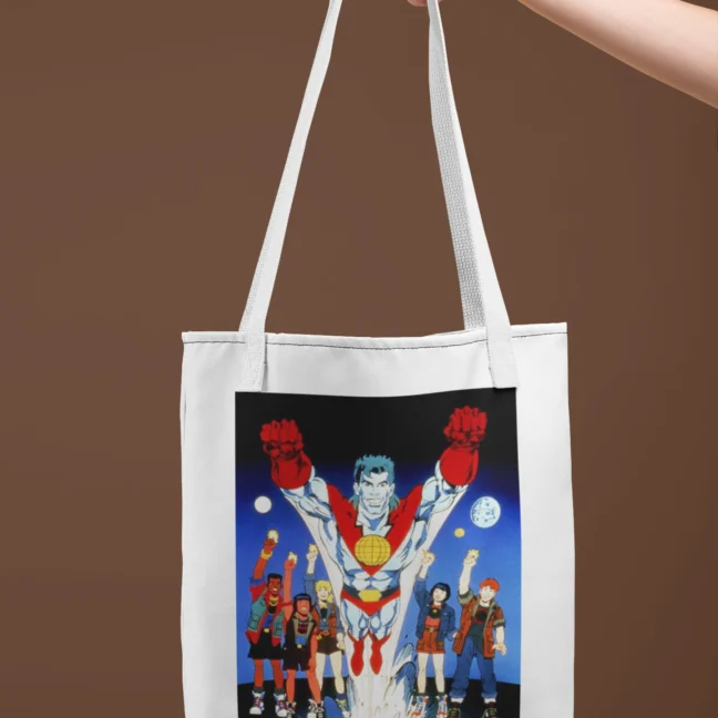 90 Kids Nostalgic Captain Planet Printed Tote Bag