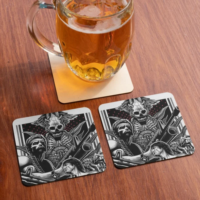1990 Kids Merch|Contra Game Printed Coasters Set Of 2