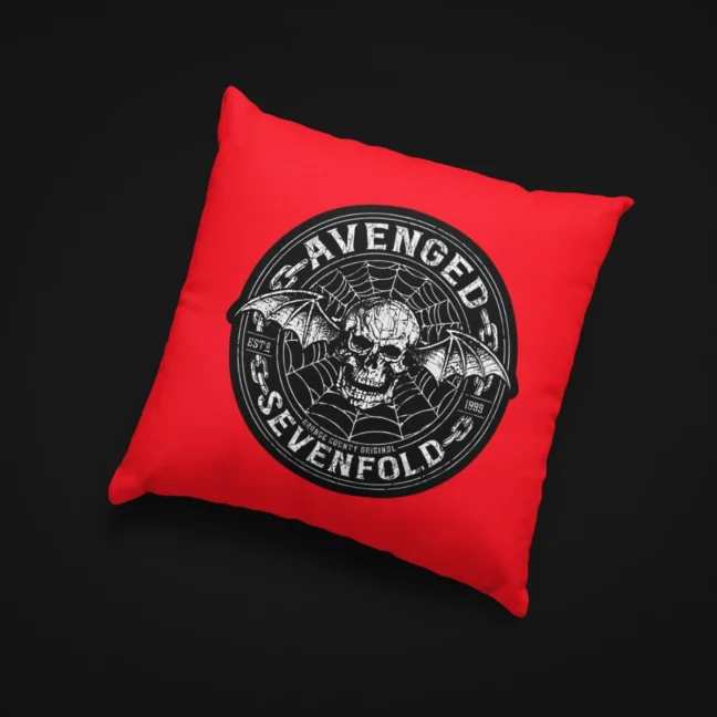 The Rare Parrot deathbat_red - Throw Pillow