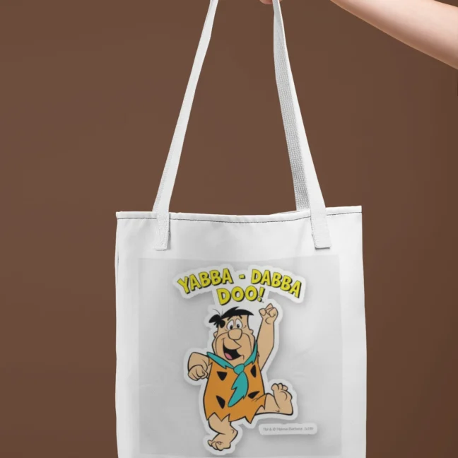 90 Kids Nostalgia Flinstones Printed Tote Bag