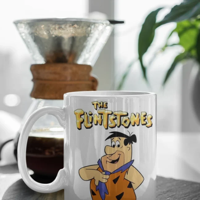 White Mug 330 Ml90 Kids Nostalgia Flinstones Printed Mug