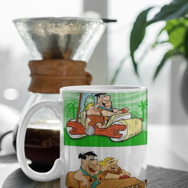 White Mug 330 Ml90 Kids Nostalgia Flinstones Printed Mug