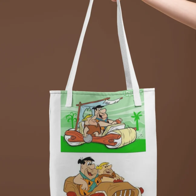 90 Kids Nostalgia Flinstones Printed Tote Bag