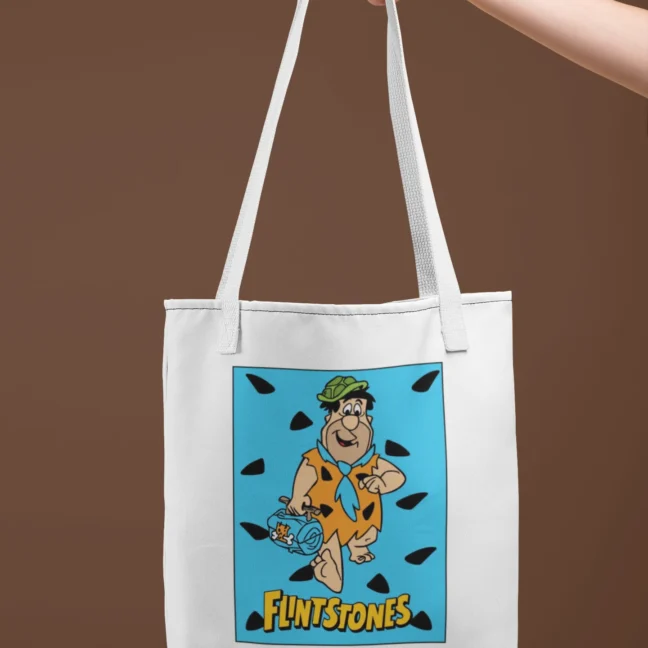 90 Kids Nostalgia Flinstones Printed Tote Bag