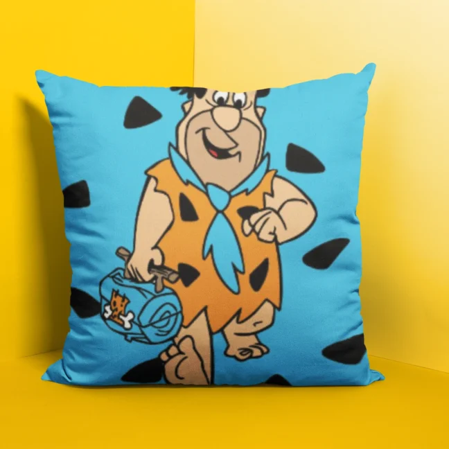 90 Kids Nostalgia Flinstones Printed cushion size 12 by 12 with filler