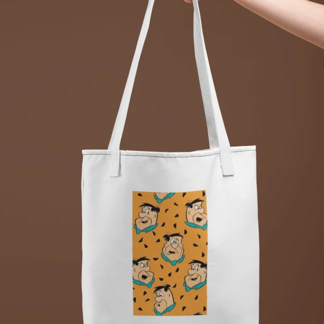 90 Kids Nostalgia Flinstones Printed Tote Bag