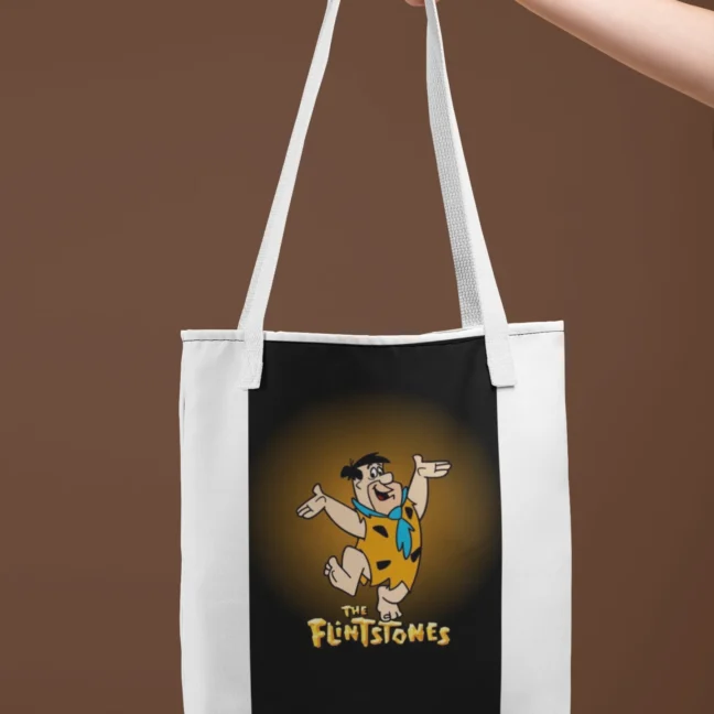 90 Kids Nostalgia Flinstones Printed Tote Bag
