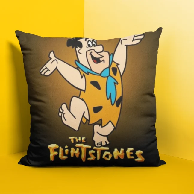 90 Kids Nostalgia Flinstones Printed cushion size 12 by 12 with filler