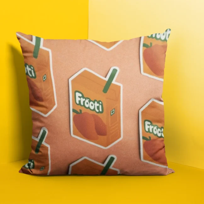 90 Kids Nostalgia Frooti Printed Cushion Size 12 By 12 With Filler