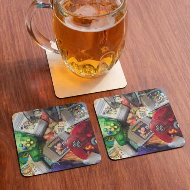 1990 Game Printed Premium Tea Coaster Set Of 2