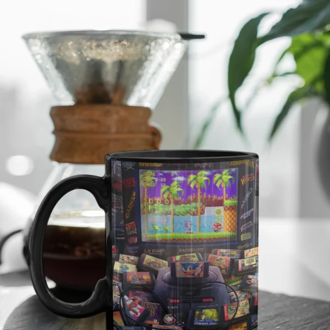 1990 Game Printed Black Mug