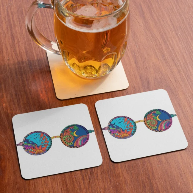 Google Printed Premium Tea Coaster Set Of 2