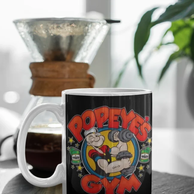 White Mug 330 Ml-Popeye printed mug