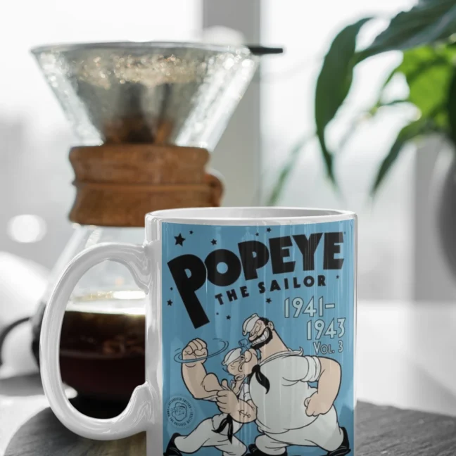 White Mug 330 Ml-Popeye printed mug