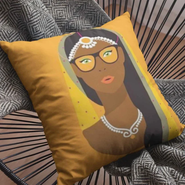 Therareparrot Quirky Naari Printed Quirky Cushion