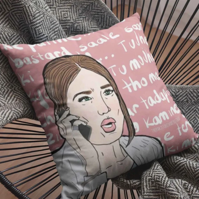 Therareparrot Quirky Naari Printed Quirky Cushion