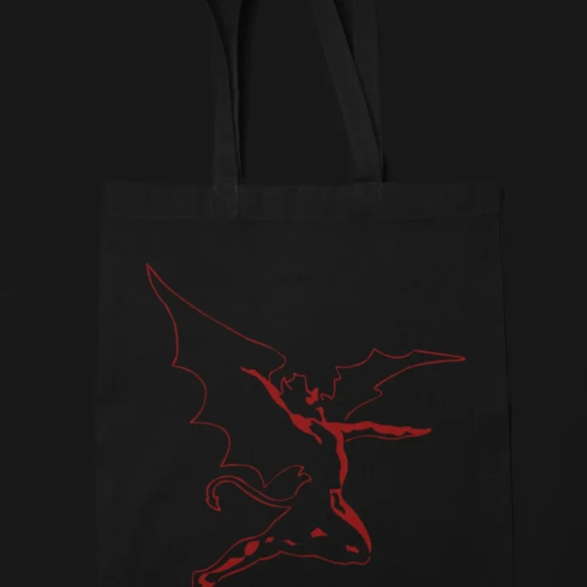 Clubofthefreaks Red Devil Black Canvas Tote Bag