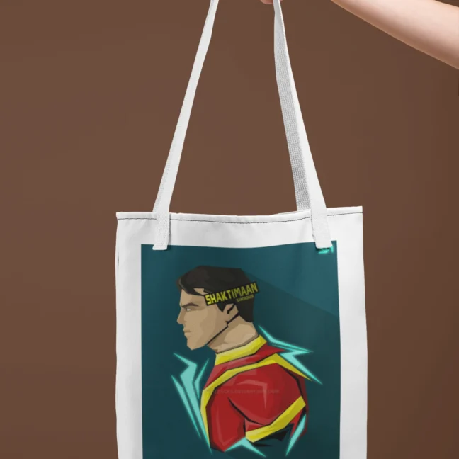 90 Kids Nostalgia Shaktiman Printed Tote Bag