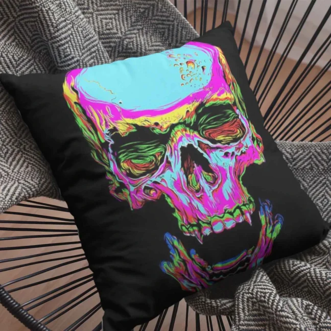 Therareparrot Skull Printed Quirky Cushion