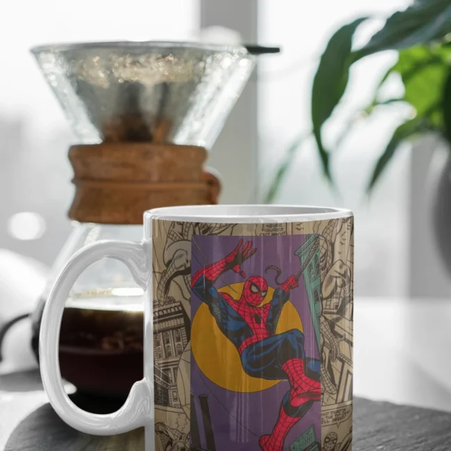 White Mug 330 Ml-Superhero theme Spiderman printed mug