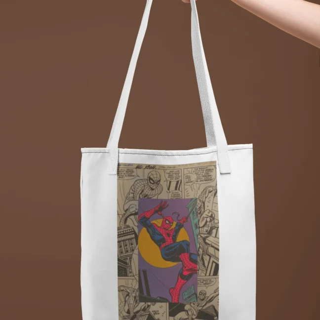 Superhero Theme Spiderman Printed Tote Bag