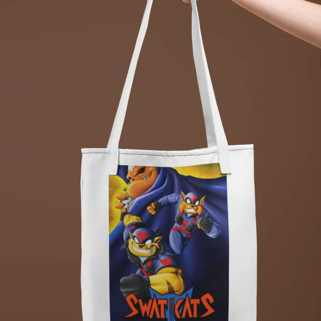 90 Kids Nostalgia Swatkats Printed Tote Bag