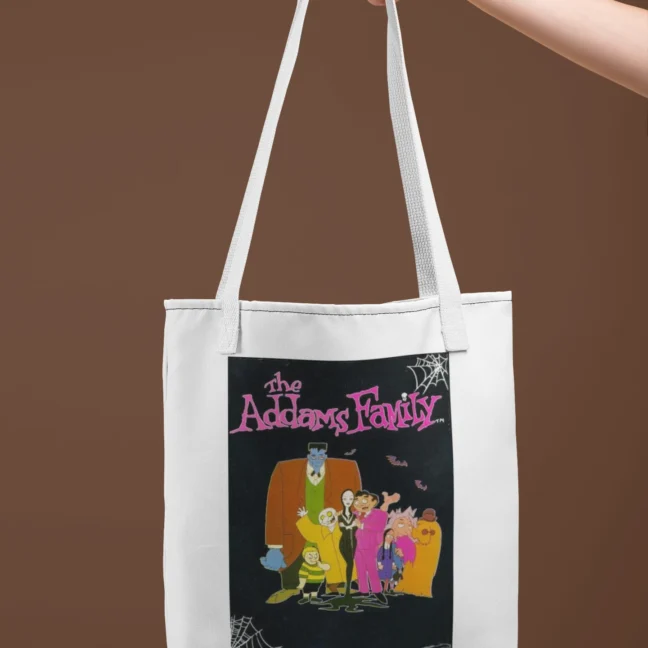 90 Kids Nostalgia The Addams Family Printed Tote Bag