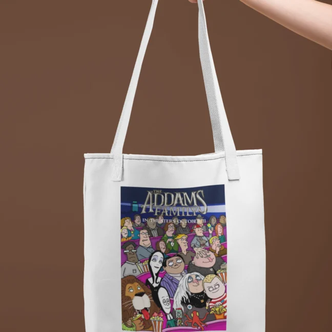 90 Kids Nostalgia The Addams Family Printed Tote Bag
