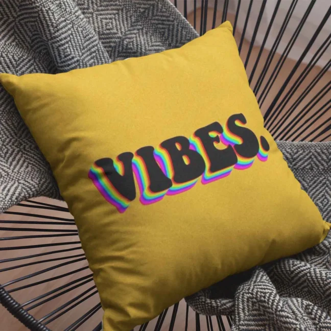 Therareparrot Vibes Printed Quirky Cushion
