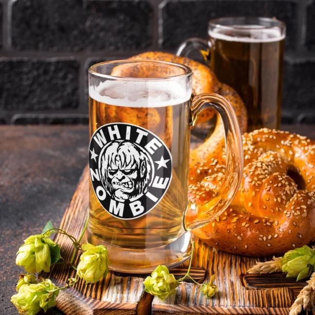 The Rare Parrot white zombie black  Beer Mug