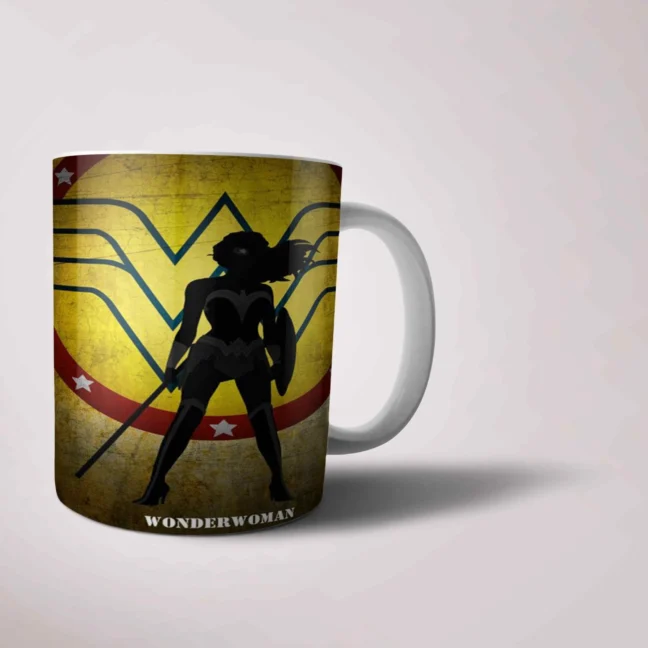 Therareparrot Wonder Woman Printed White Mug