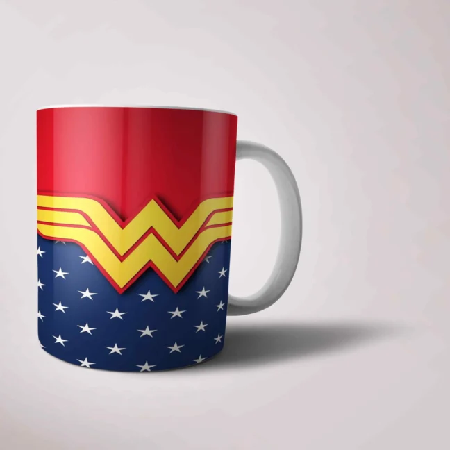 Therareparrot Wonder Woman Printed White Mug