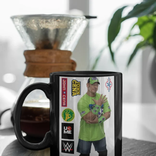 Therareparrot Wwe John Cena Printed Black Mug