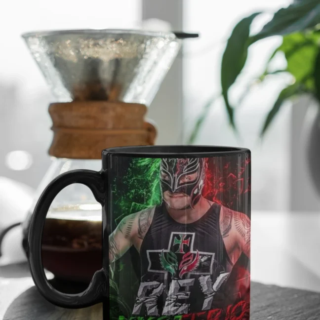 Therareparrot Wwe Ray Mysterio Printed Black Mug